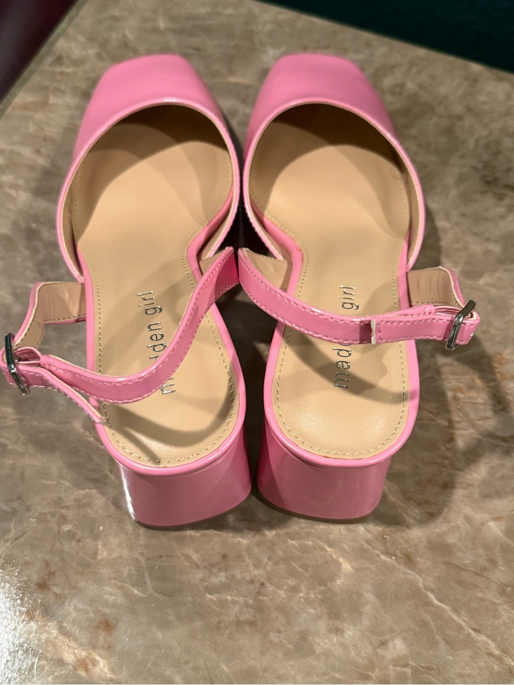 Madden Girl Bubblegum Pink Slingback Block Heels - Picture 7 of 7